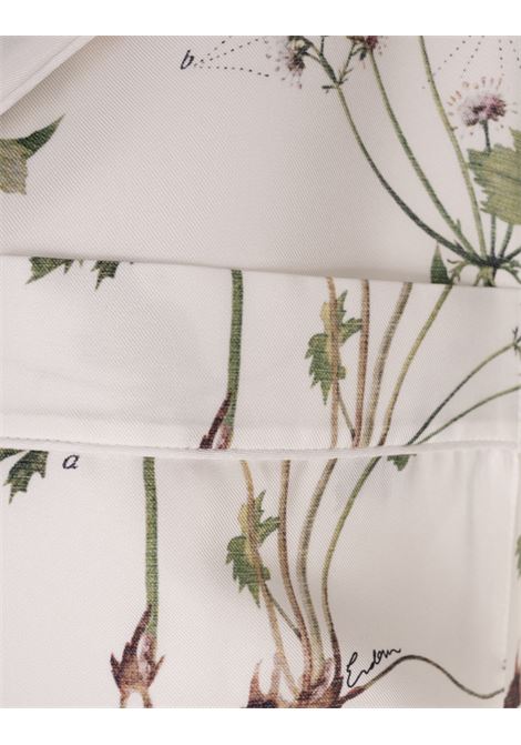 Camicia Pigiama In Seta Stampata ERDEM | VC25-T28-WBFSTBOTANICAL GARDEN WHITE
